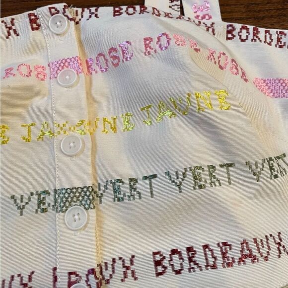 New Anthropologie Embroidered Crop Top Size 14 B-1357 - Picture 4 of 5